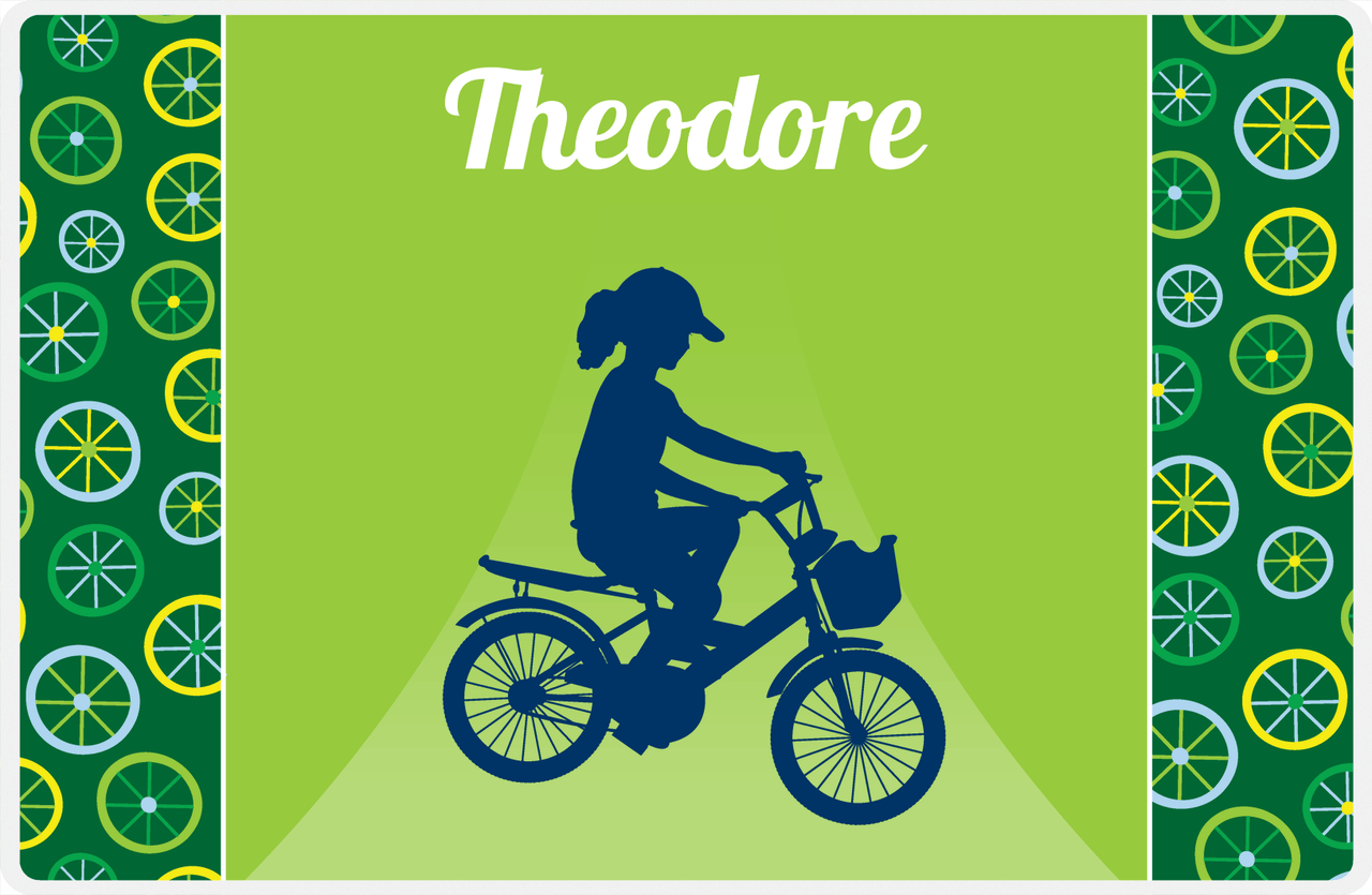 Personalized Bicycle Placemat XII - Cyclist Silhouette X -  View