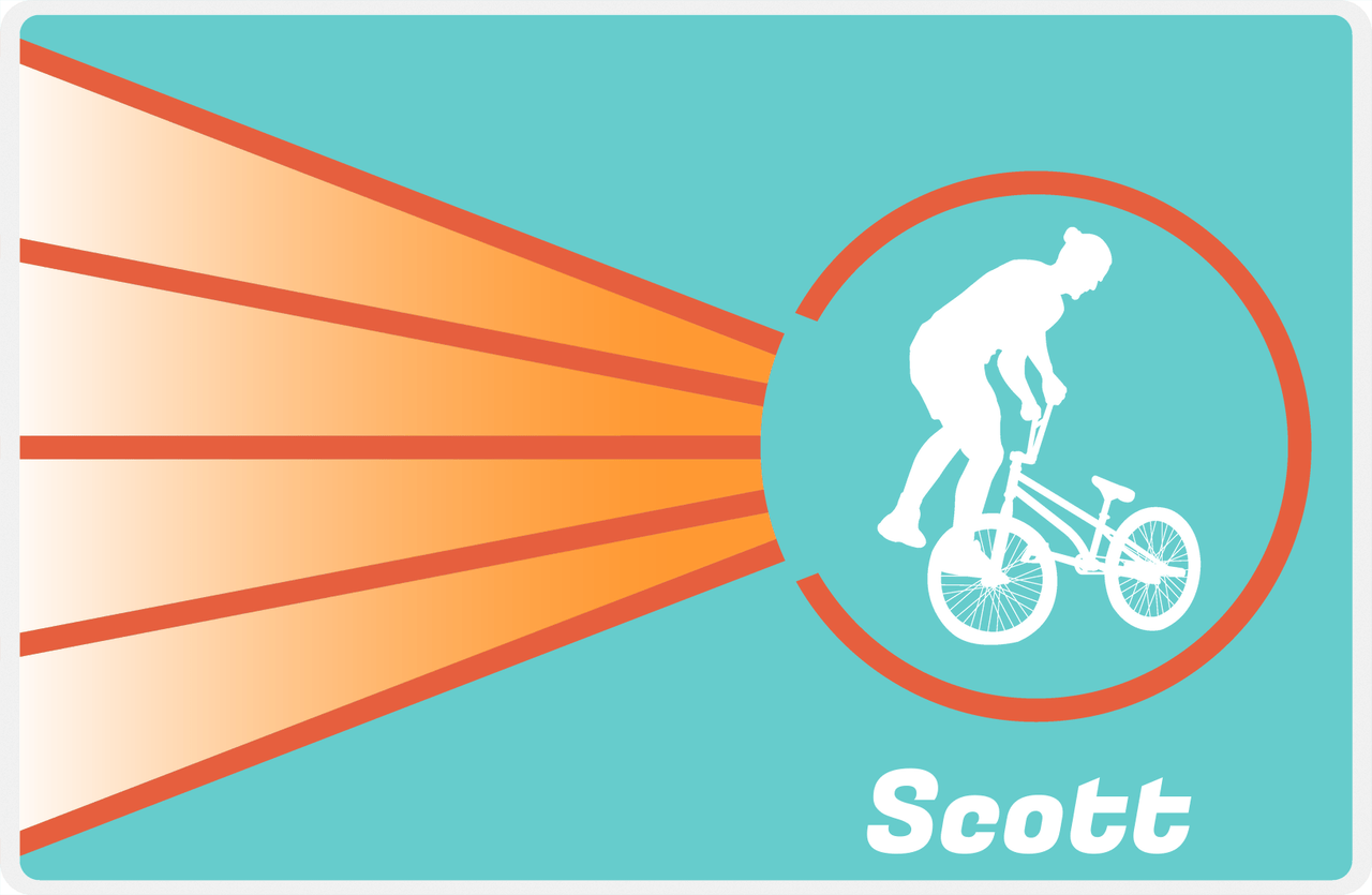 Personalized Bicycle Placemat XIII - Cyclist Silhouette V -  View