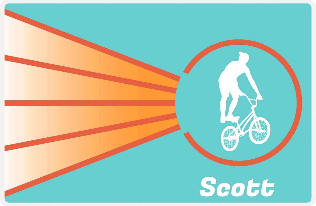 Personalized Bicycle Placemat XIII - Cyclist Silhouette VI -  View