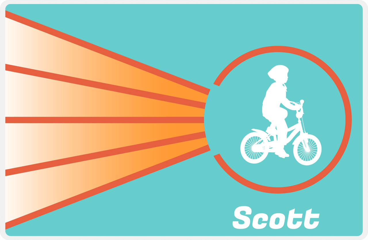 Personalized Bicycle Placemat XIII - Cyclist Silhouette VIII -  View
