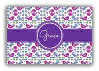 Thumbnail for Personalized Birds Canvas Wrap & Photo Print VII - White Background - Circle Ribbon Nameplate - Front View