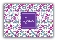 Thumbnail for Personalized Birds Canvas Wrap & Photo Print VII - White Background - Square Nameplate - Front View