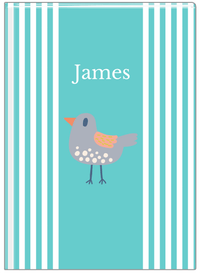 Thumbnail for Personalized Birds Journal III - Teal Background - Bird II - Front View