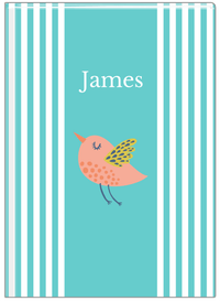 Thumbnail for Personalized Birds Journal III - Teal Background - Bird IV - Front View