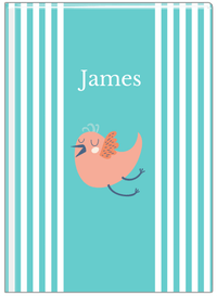 Thumbnail for Personalized Birds Journal III - Teal Background - Bird IX - Front View