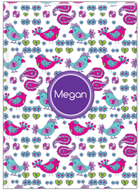Thumbnail for Personalized Birds Journal VII - White Background - Circle Nameplate - Front View