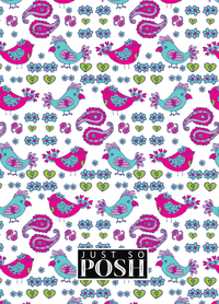 Thumbnail for Personalized Birds Journal VII - White Background - Circle Ribbon Nameplate - Back View
