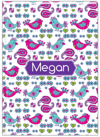 Thumbnail for Personalized Birds Journal VII - White Background - Decorative Rectangle Nameplate - Front View