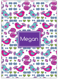 Thumbnail for Personalized Birds Journal VII - White Background - Rectangle Nameplate - Front View