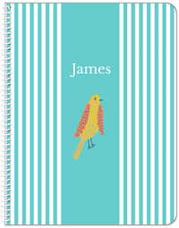 Thumbnail for Personalized Birds Notebook III - Teal Background - Bird III - Front View