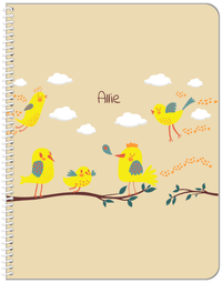 Thumbnail for Personalized Birds Notebook I - Tan Background - Front View