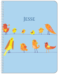 Thumbnail for Personalized Birds Notebook II - Blue Background - Front View