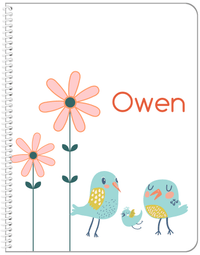 Thumbnail for Personalized Birds Notebook V - White Background - Bird X - Front View