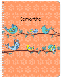 Thumbnail for Personalized Birds Notebook IX - Orange Background - Front View