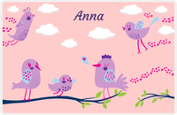 Thumbnail for Personalized Birds Placemat I - Pink Background -  View