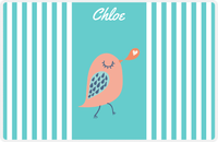 Thumbnail for Personalized Birds Placemat III - Teal Background - Bird XI -  View