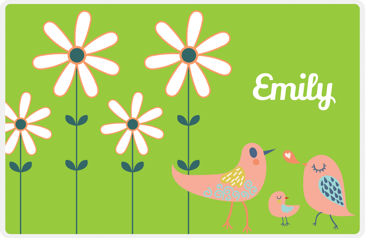 Personalized Birds Placemat V - Green Background - Bird VI -  View