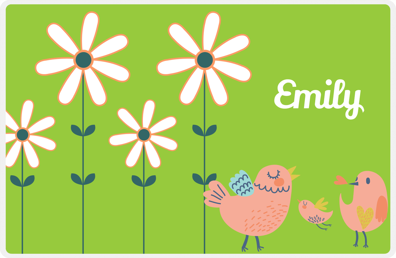 Personalized Birds Placemat V - Green Background - Bird VIII -  View