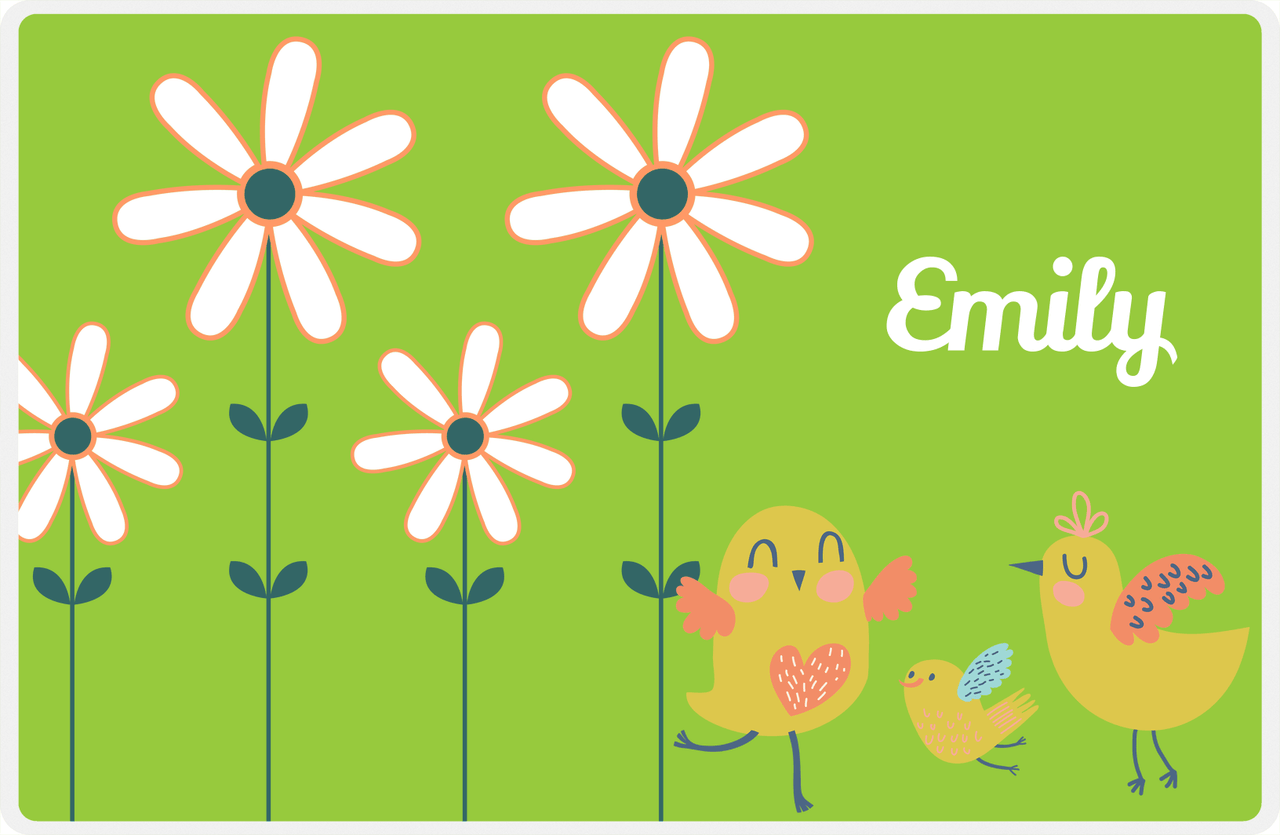 Personalized Birds Placemat V - Green Background - Bird IX -  View