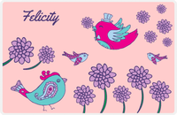 Thumbnail for Personalized Birds Placemat VI - Pink Background -  View