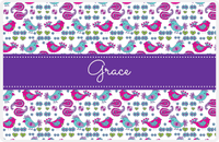 Thumbnail for Personalized Birds Placemat VII - White Background - Ribbon Nameplate -  View