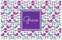 Thumbnail for Personalized Birds Placemat VII - White Background - Square Nameplate -  View