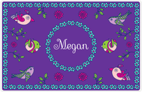 Thumbnail for Personalized Birds Placemat X - Purple Background - Circle Nameplate -  View