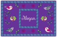 Thumbnail for Personalized Birds Placemat X - Purple Background - Square Nameplate -  View