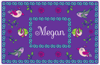 Thumbnail for Personalized Birds Placemat X - Purple Background - Rectangle Nameplate -  View