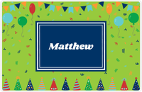 Thumbnail for Personalized Birthday Placemat V - Party Hats - Rectangle Nameplate -  View