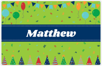 Thumbnail for Personalized Birthday Placemat V - Party Hats - Ribbon Nameplate -  View