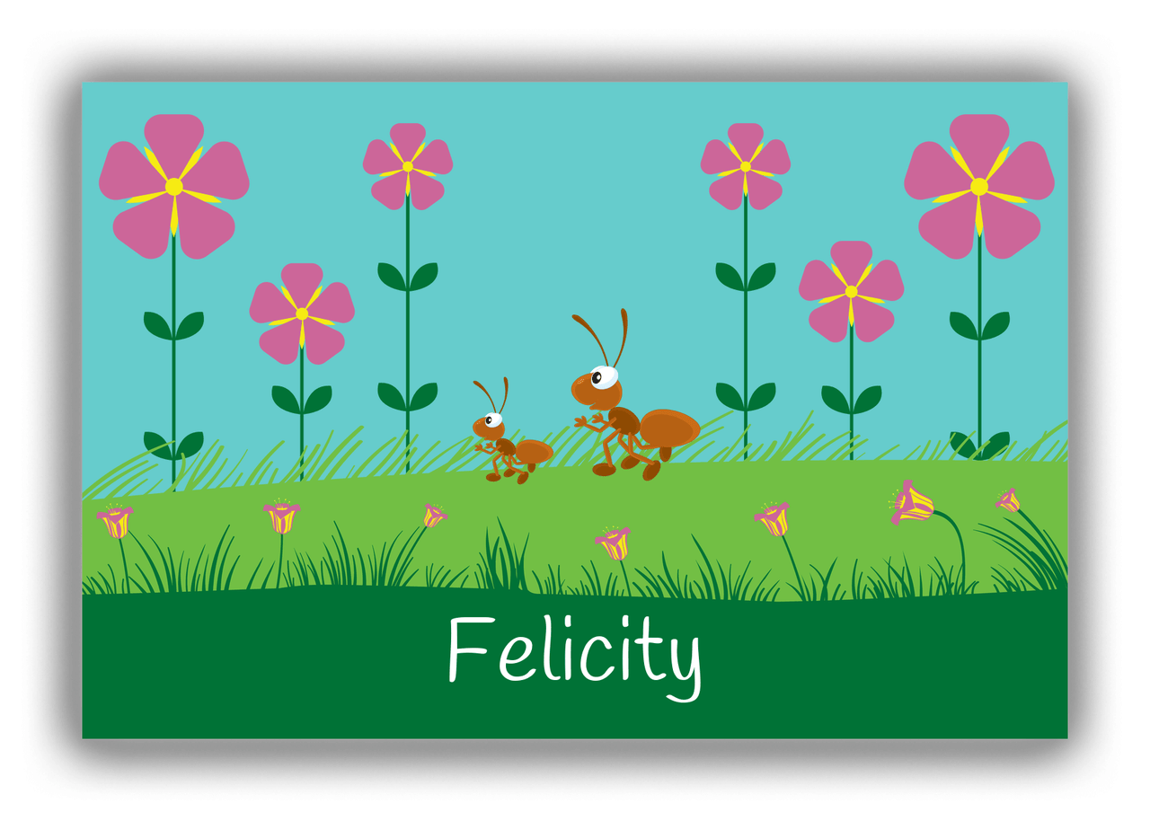 Personalized Bugs Canvas Wrap & Photo Print VI - Teal Background - Ant - Front View