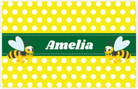 Thumbnail for Personalized Bugs Placemat I - Yellow Polka Dots - Hornet -  View