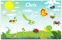 Thumbnail for Personalized Bugs Placemat III - Teal Background -  View