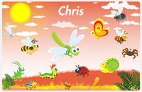 Thumbnail for Personalized Bugs Placemat III - Orange Background -  View