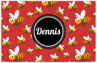 Thumbnail for Personalized Bugs Placemat IV - Red Background - Bees -  View