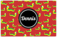 Thumbnail for Personalized Bugs Placemat IV - Red Background - Caterpillars -  View