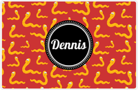 Thumbnail for Personalized Bugs Placemat IV - Red Background - Worms -  View