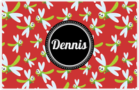 Thumbnail for Personalized Bugs Placemat IV - Red Background - Dragonflies -  View
