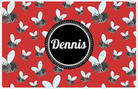 Thumbnail for Personalized Bugs Placemat IV - Red Background - Flies -  View