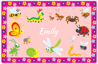 Thumbnail for Personalized Bugs Placemat V - Pink Background -  View