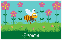 Thumbnail for Personalized Bugs Placemat VI - Teal Background - Bee -  View