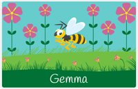 Thumbnail for Personalized Bugs Placemat VI - Teal Background - Hornet -  View