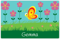Thumbnail for Personalized Bugs Placemat VI - Teal Background - Butterfly -  View