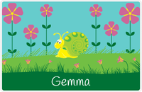 Thumbnail for Personalized Bugs Placemat VI - Teal Background - Snail -  View
