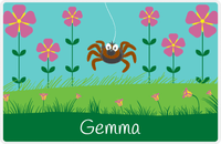 Thumbnail for Personalized Bugs Placemat VI - Teal Background - Spider -  View