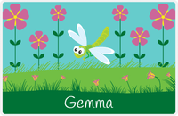 Thumbnail for Personalized Bugs Placemat VI - Teal Background - Dragonfly -  View