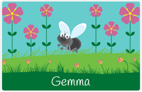 Thumbnail for Personalized Bugs Placemat VI - Teal Background - Fly -  View
