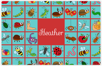 Thumbnail for Personalized Bugs Placemat VII - Teal Squares -  View