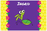 Thumbnail for Personalized Bugs Placemat VIII - Purple Background - Preying Mantis -  View